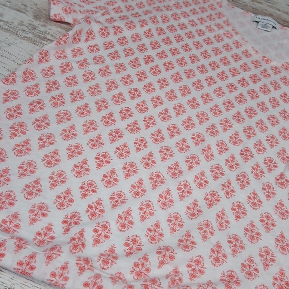 Patterned Tie Waist Linen Short Sleeve Blouse T Shirt Top - Picture 3 of 8